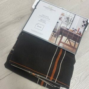 Threshold Brown and Orange Oblong Tablecloth